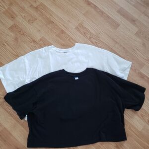 Old Navy Black Vintage Tee with White Tag Detail